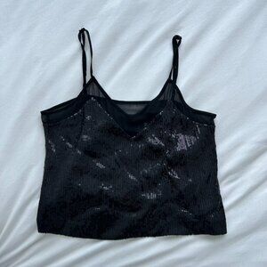 Sequin crop tank top